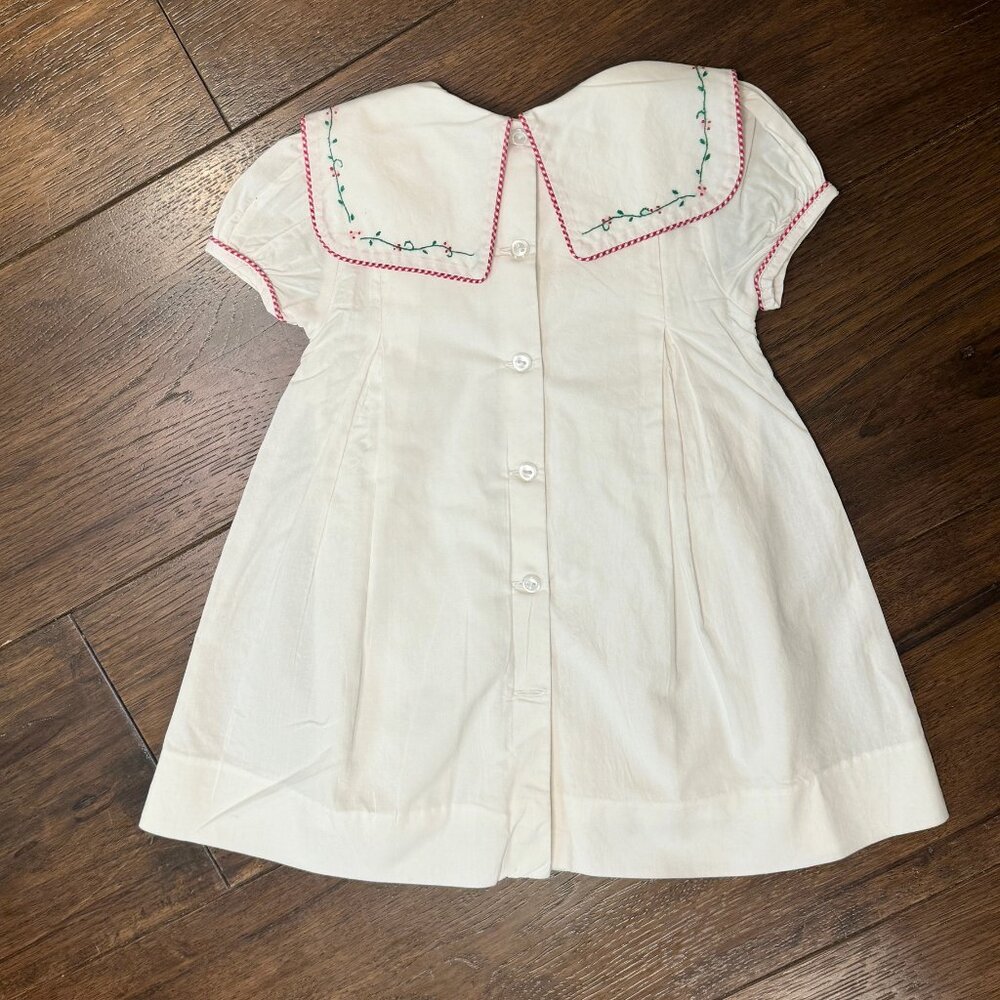 Lullaby Set - White Dress w/Embroidered Horses on Collar - Size 24M - Picture 3 of 4